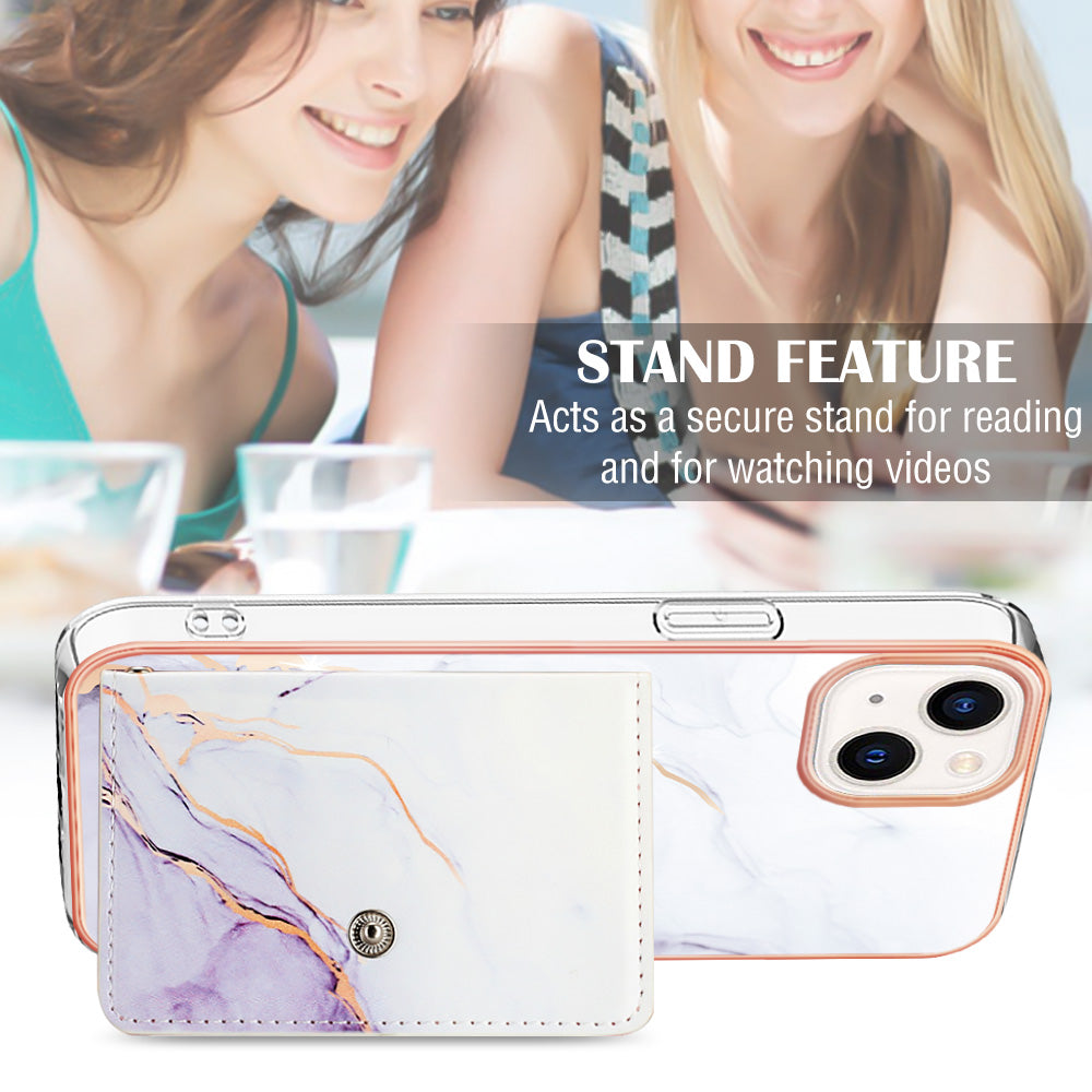 YB Leather Coating Series-9 for iPhone 14 Card Slot Case Kickstand IMD PU+TPU Phone Cover YB Leather Coating Series-9 for iPhone 14 Card Slot Case Kickstand IMD PU+TPU Phone Cover